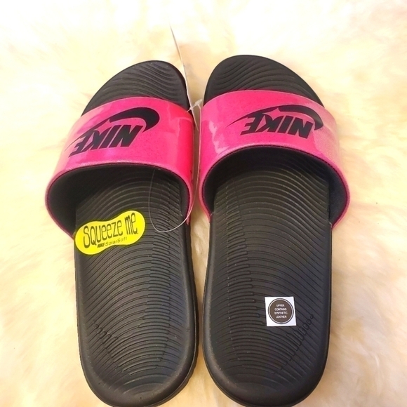 NIKE Kawa Faux Shealing Lined Slides sz. 6 - Picture 3 of 6